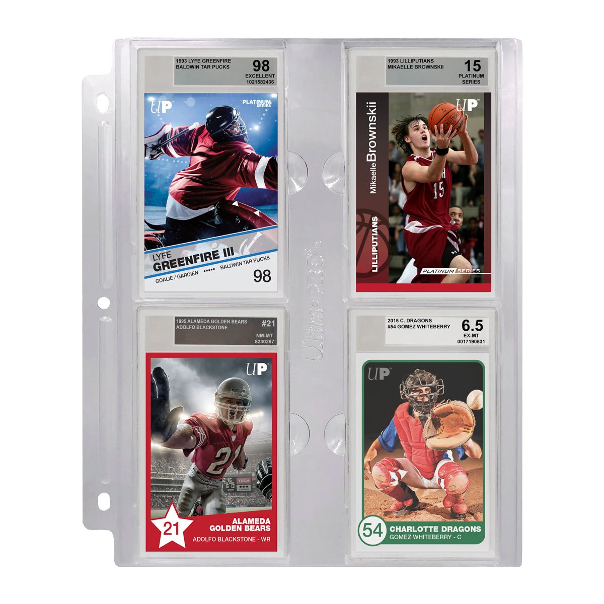 Ultra Pro - Feuilles de 4 cases pour plaques Beckett classées - flash vidéo