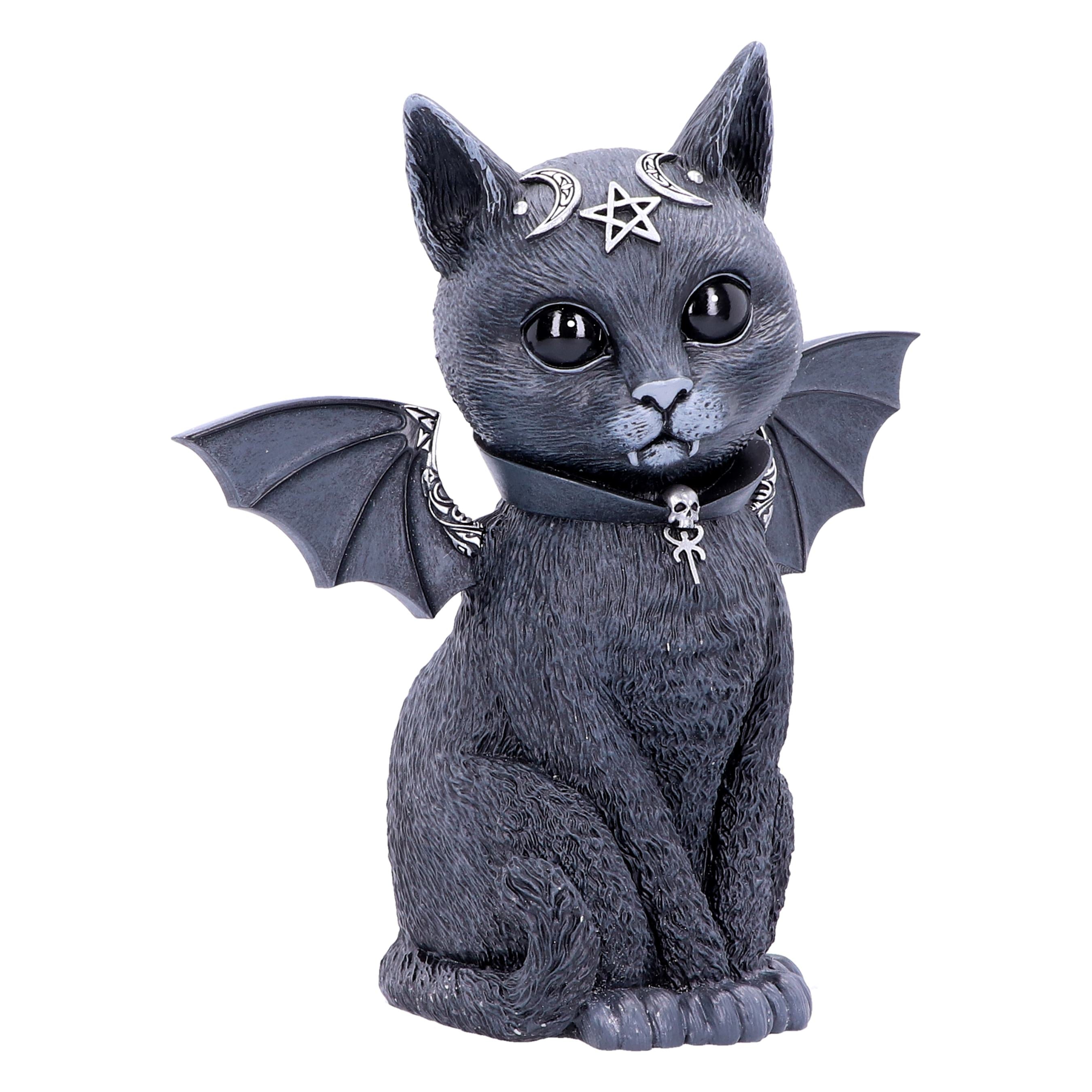 Malpuss - Figurine de chat occulte ailé 24cm - flash vidéo