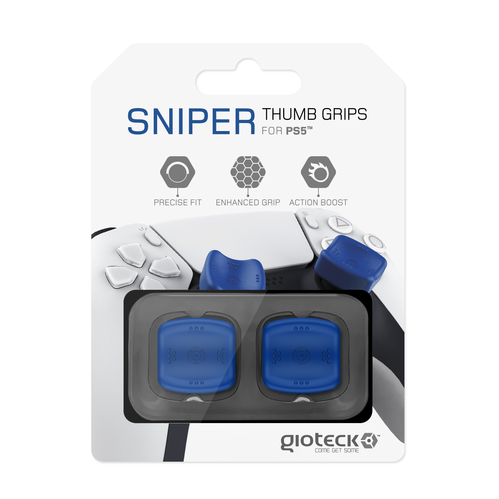 Gioteck - Reposes Pouce (Thumb Grips) Sniper Bleu pour PS5 - flash vidéo