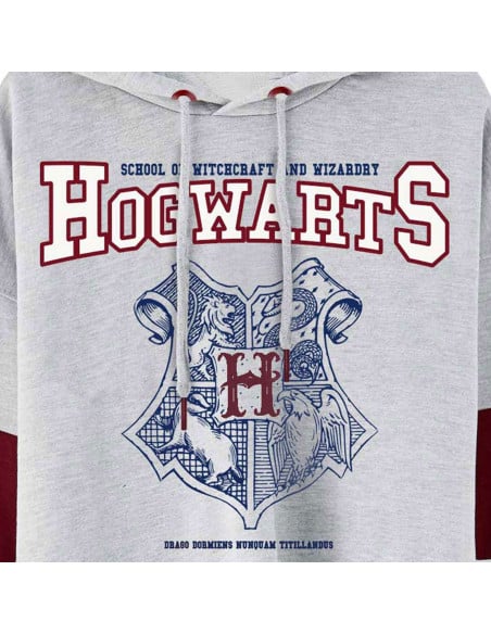 Harry Potter - Sweatshirt Ecusson Poudlard gris - L - flash vidéo