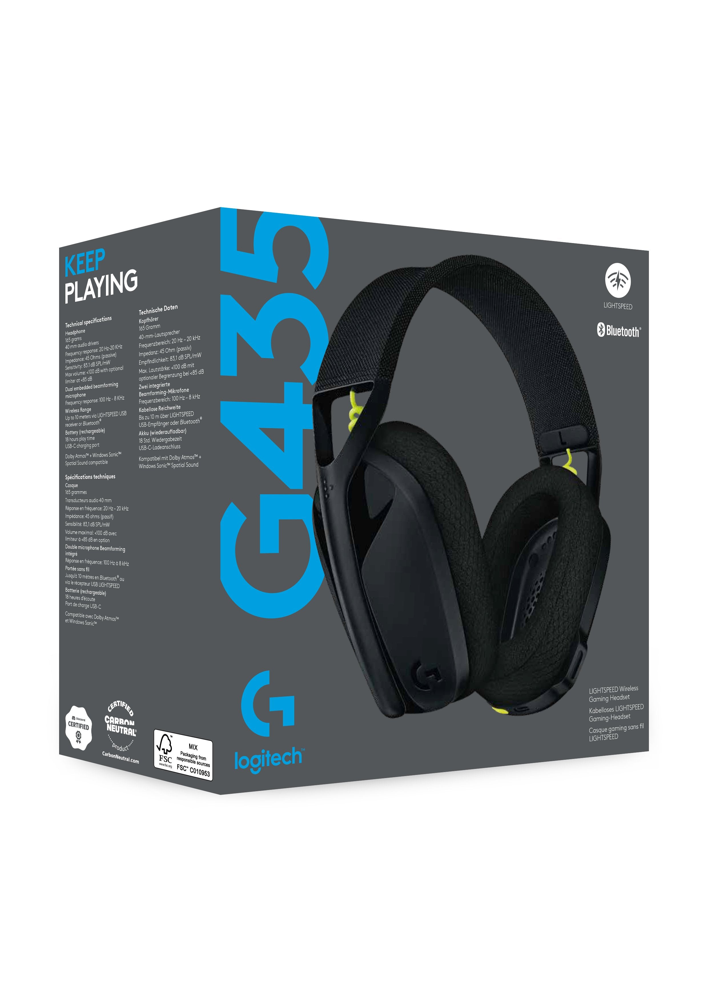 Logitech Casque de jeu sans fil Lightspeed G435 Noir et Jaune Fluo pour PS5, PS4, PC et Mac - flash vidéo