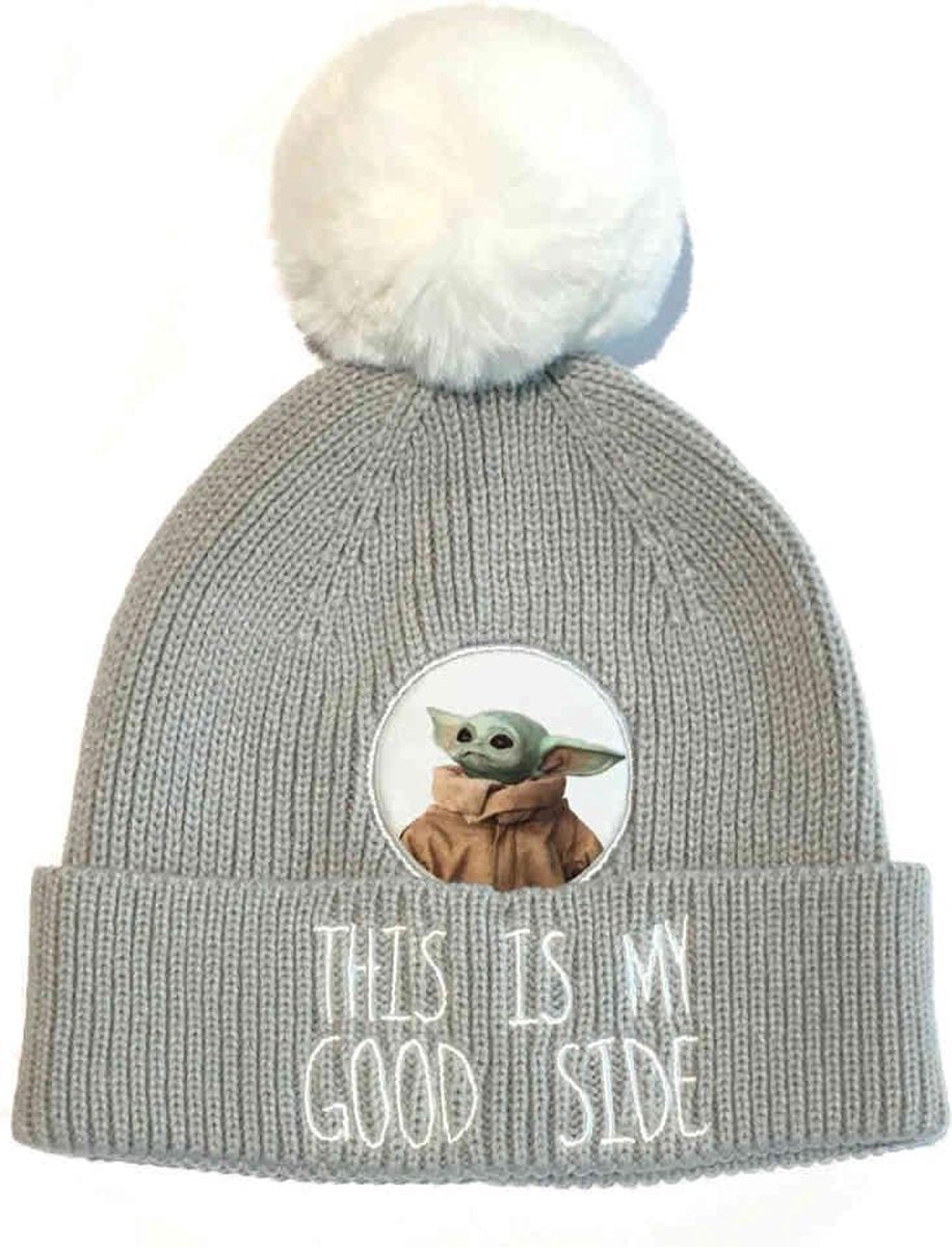 Star Wars: The Mandalorian - Bonnet à pompon Gris et Blanc "This is my Good Side" - flash vidéo