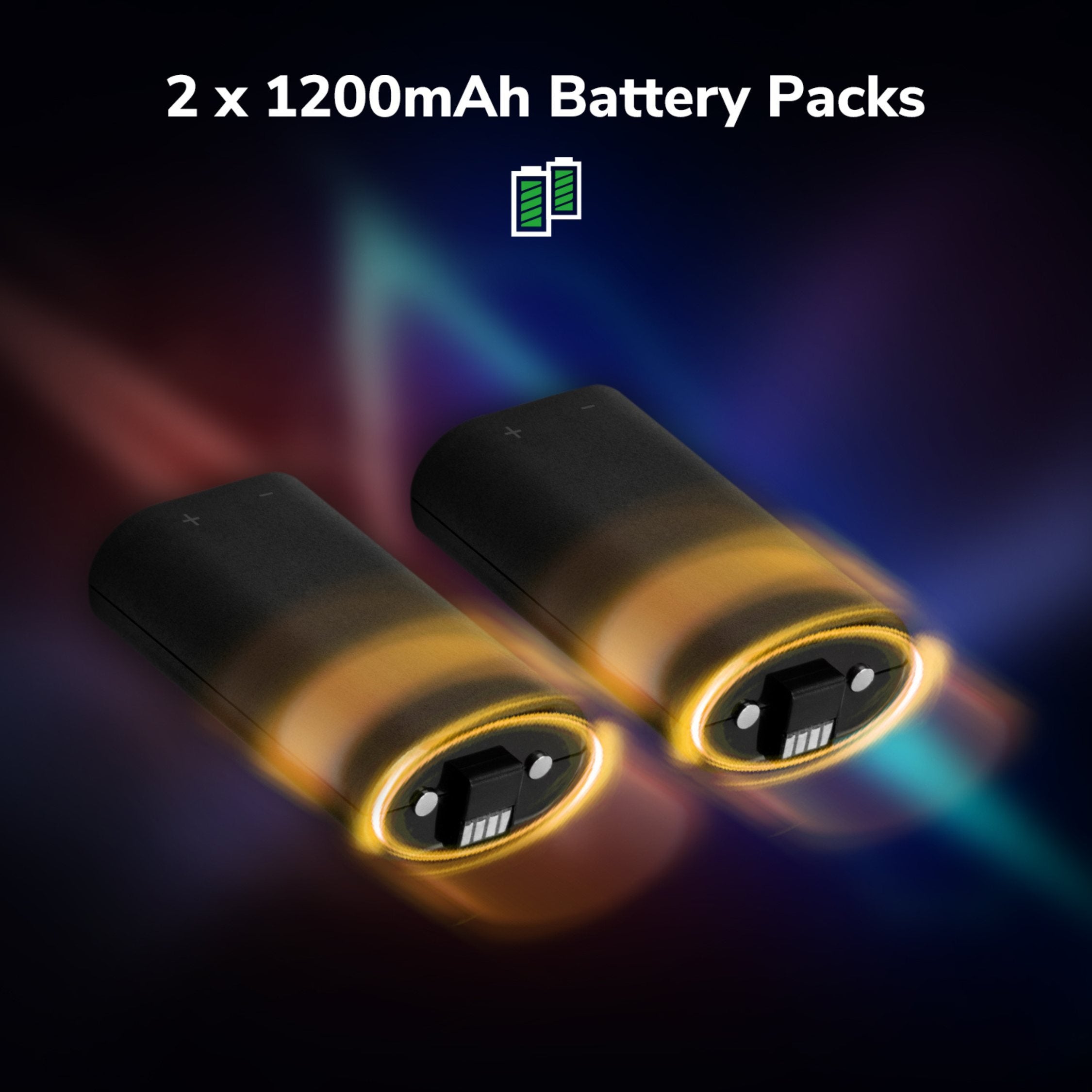 EgoGear - Double pack de batteries SCH30 noir pour manettes Xbox Series X|S et Xbox One - flash vidéo