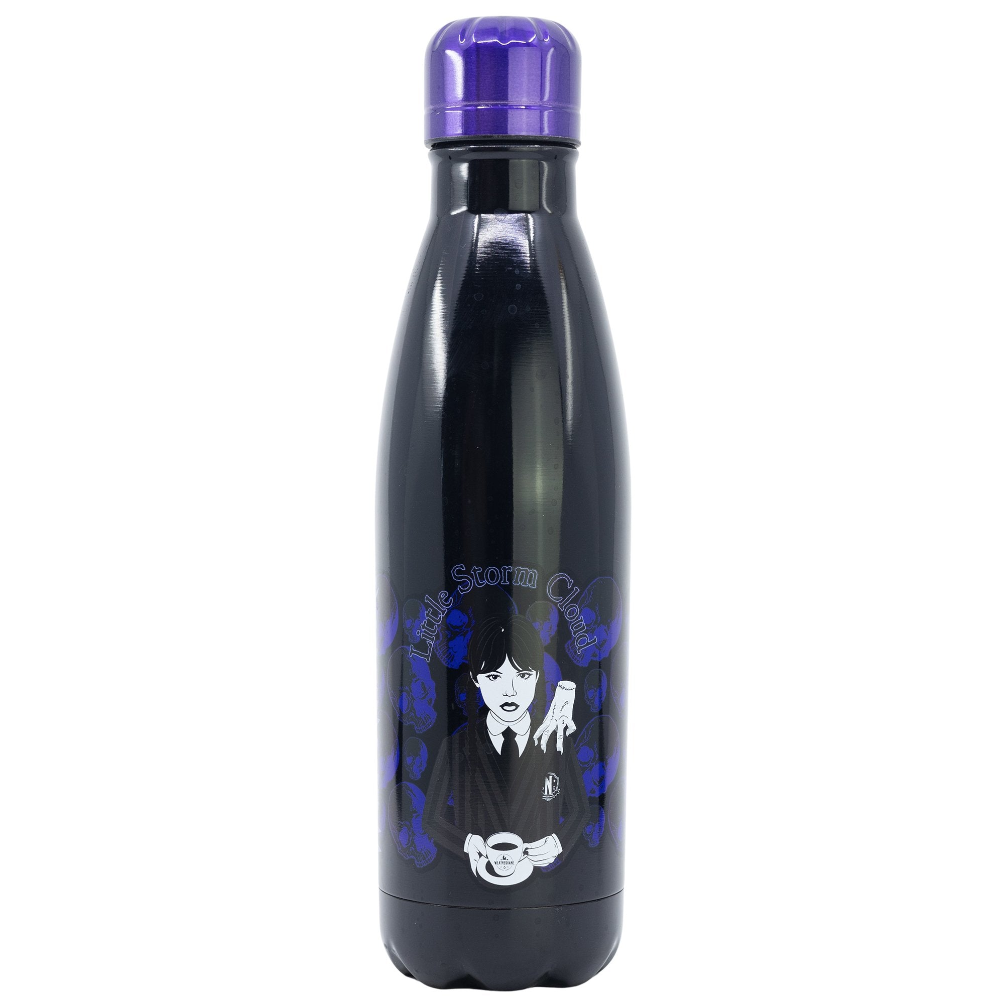 Mercredi - Bouteille d'eau en acier inoxydable Mercredi Addams - 780ml - flash vidéo