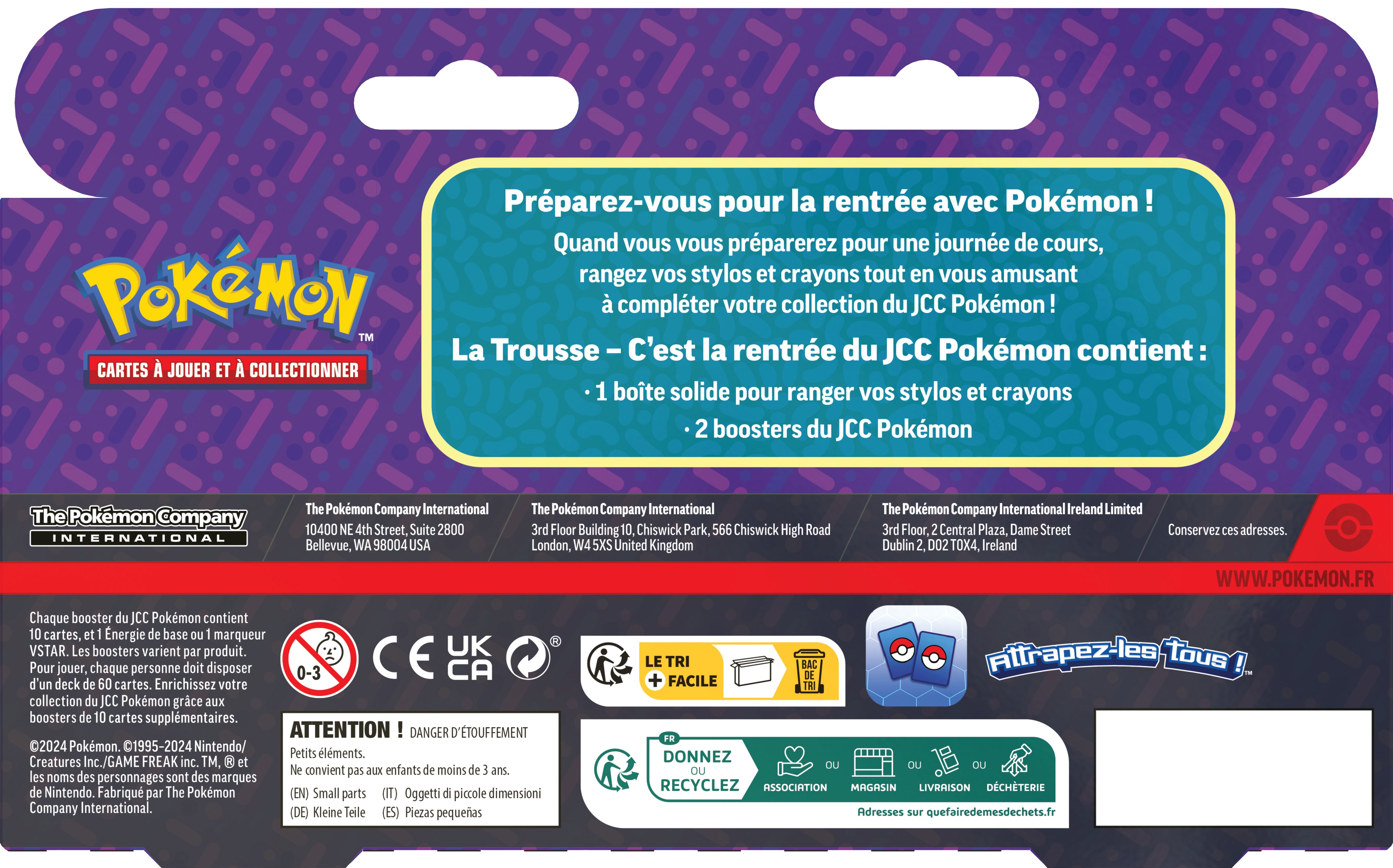 Pokémon JCC : Boîte à crayons Rentrée des classes + 2 boosters 2024 - flash vidéo