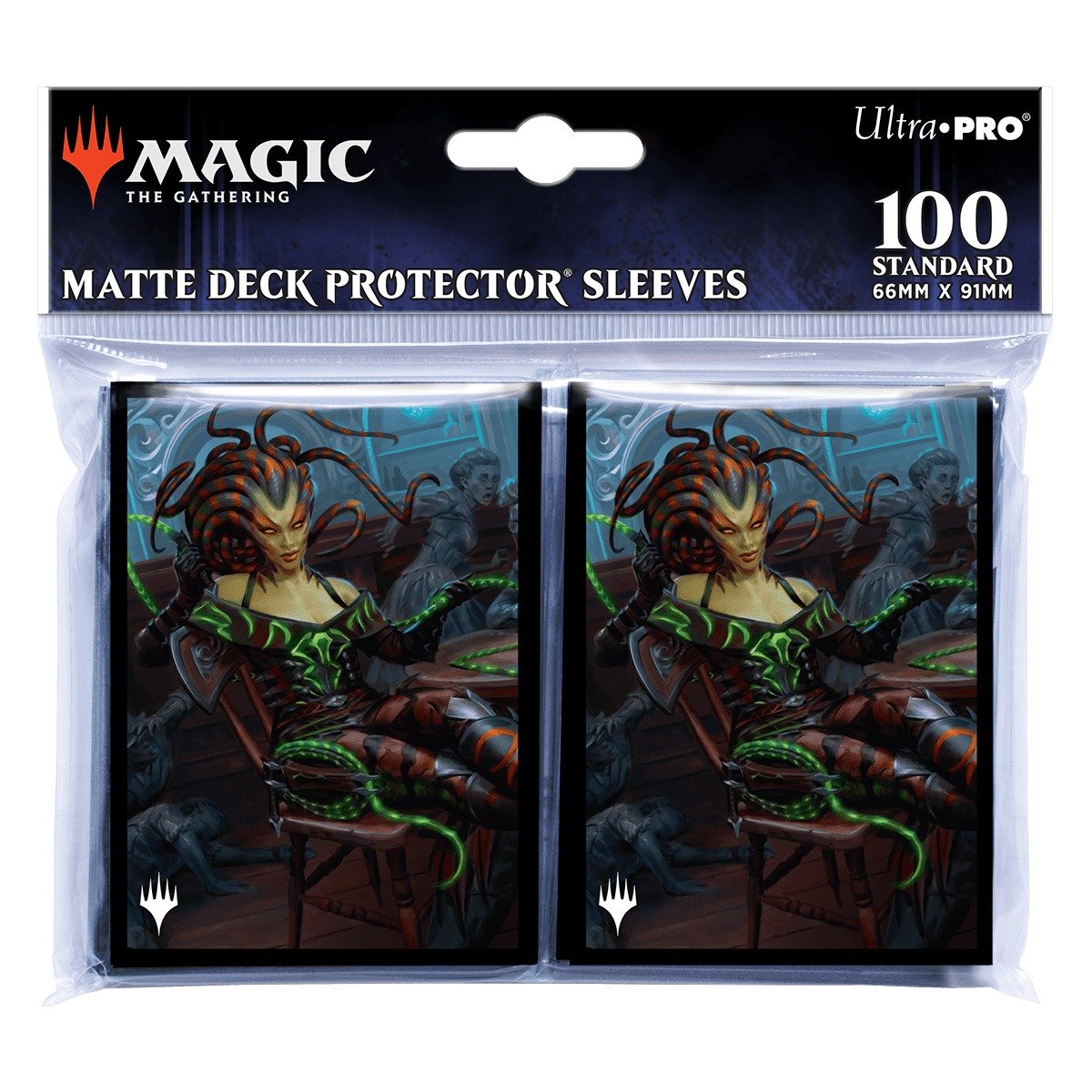 Ultra Pro - Magic: The Gathering - Outlaws of Thunder Junction - Sachet de 100 protèges cartes standard - Vraska, la Silencieuse (63 x 89 mm) - flash vidéo