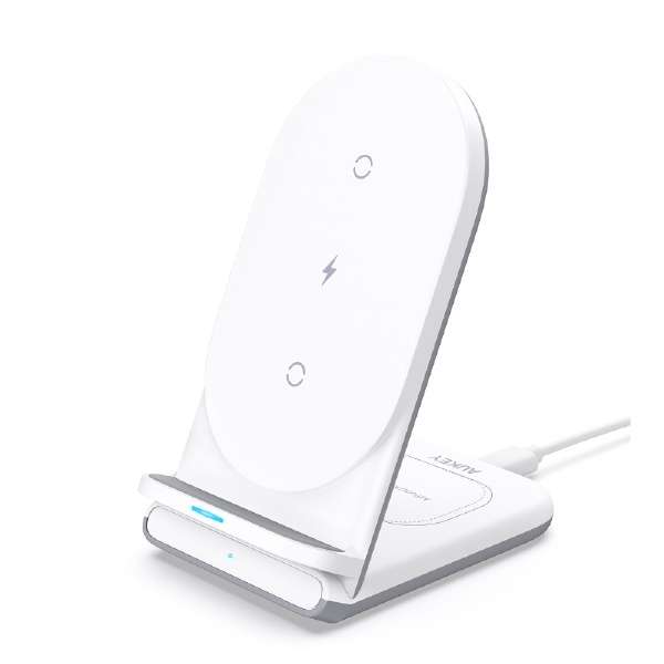 Aukey - Support de charge sans fil 2 en 1 LC-A2-WT Aircore Series Blanc - flash vidéo