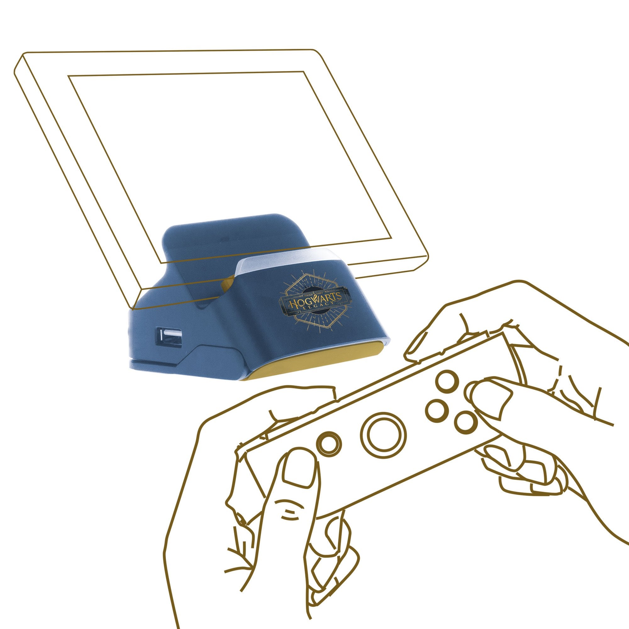 Hogwarts Legacy - Dock et Stand 2 en 1 - Support Recharge + Connexion TV pour Nintendo Switch - flash vidéo