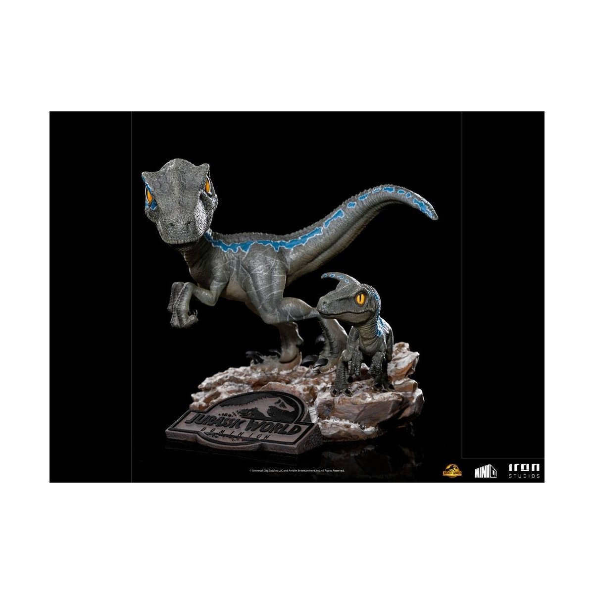 Iron Studios - MiniCo - Jurassic Wolrd: Dominion - Blue and Beta Statue 15cm - flash vidéo