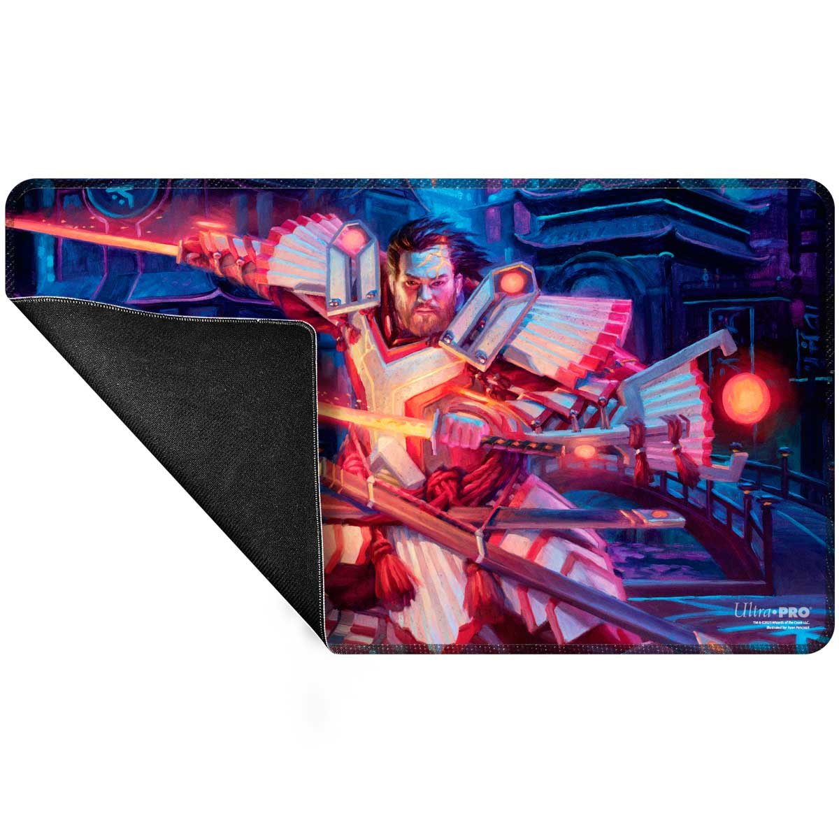 Ultra Pro - Magic: The Gathering - Commander Series - Three Color Wedge - Tapis de jeu à bord cousu Isshin - flash vidéo