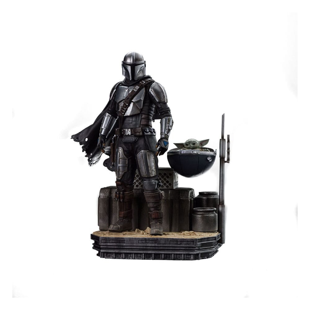 Iron Studios - BDS Arts Scale 1/10 - Le Mandalorien - Din Djarin et Grogu Statue 21cm - flash vidéo