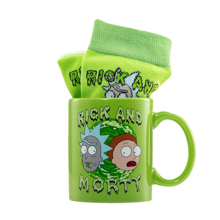 Rick et Morty - Coffret cadeau avec tasse 315ml et paire de chaussette EU 41-45 "Rick and Morty" - flash vidéo