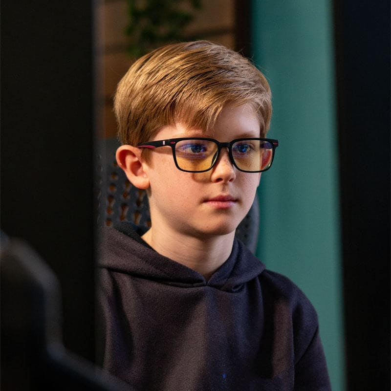 Numskull eSports - Lunettes gaming anti-lumière bleue pour enfants noires - flash vidéo