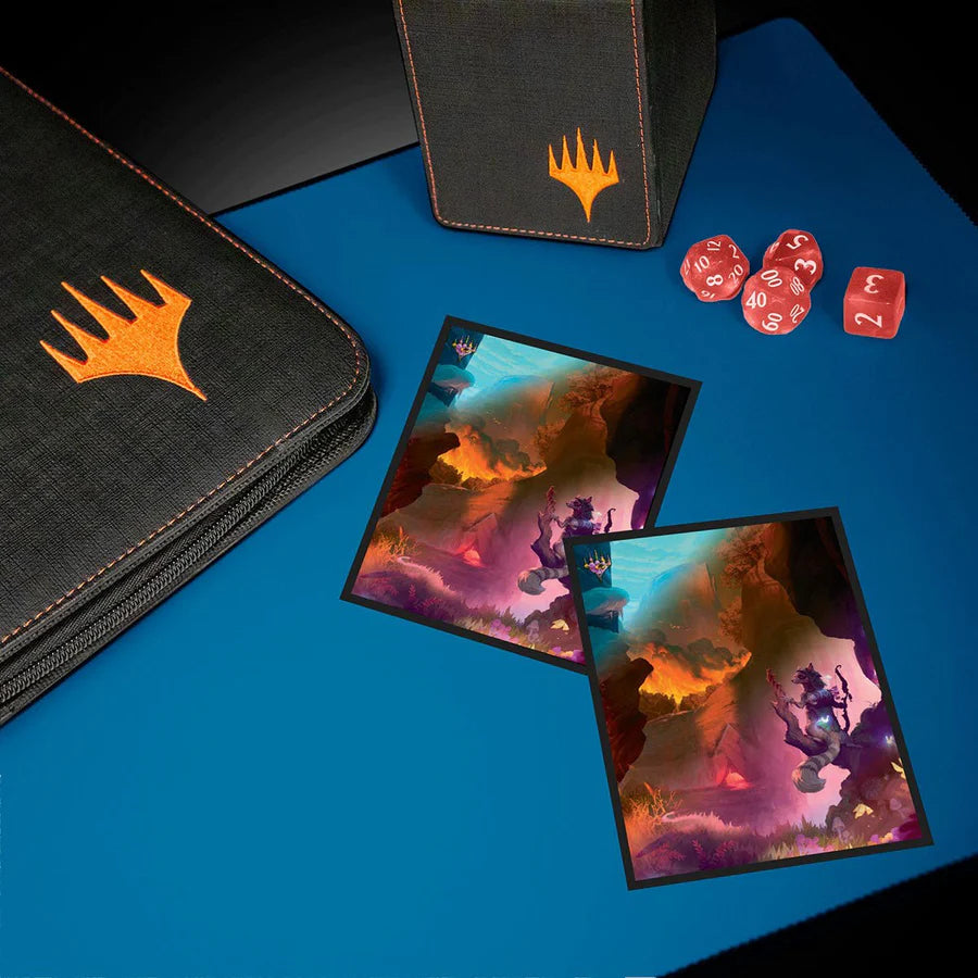Ultra Pro - Magic: The Gathering - Bloomburrow - Sachet de 100 protèges cartes standard - Terres de saison, montagne (63 x 89 mm) - flash vidéo