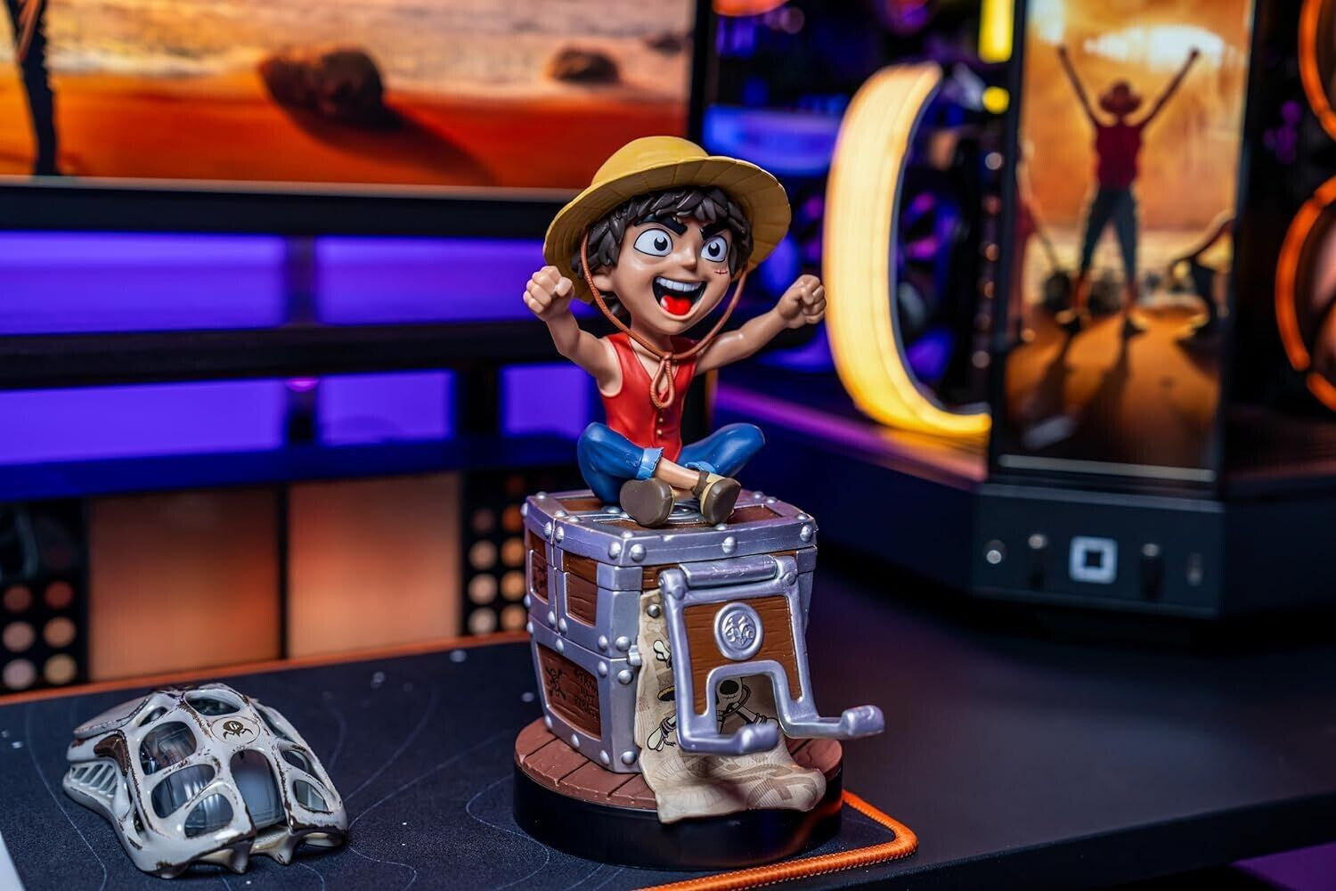 Cable Guys R.E.S.T - One Piece (Netflix) - Monkey D. Luffy Support pour Téléphone et Manette - flash vidéo