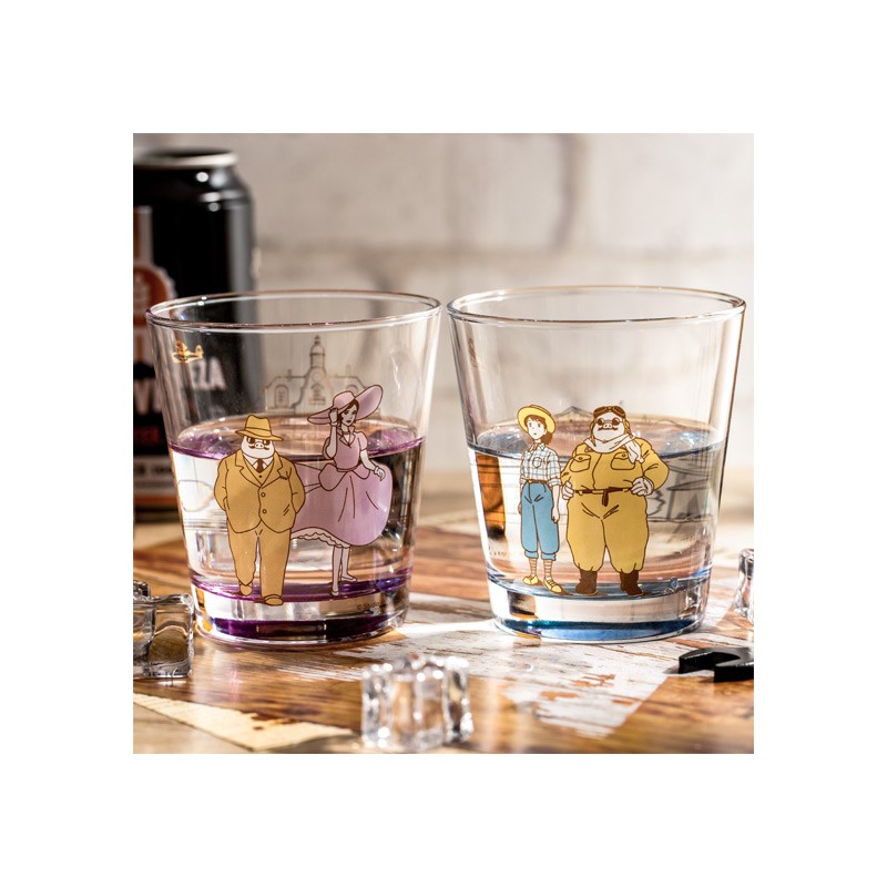 VERRE DÉCORÉ MARCO & GINA - PORCO ROSSO