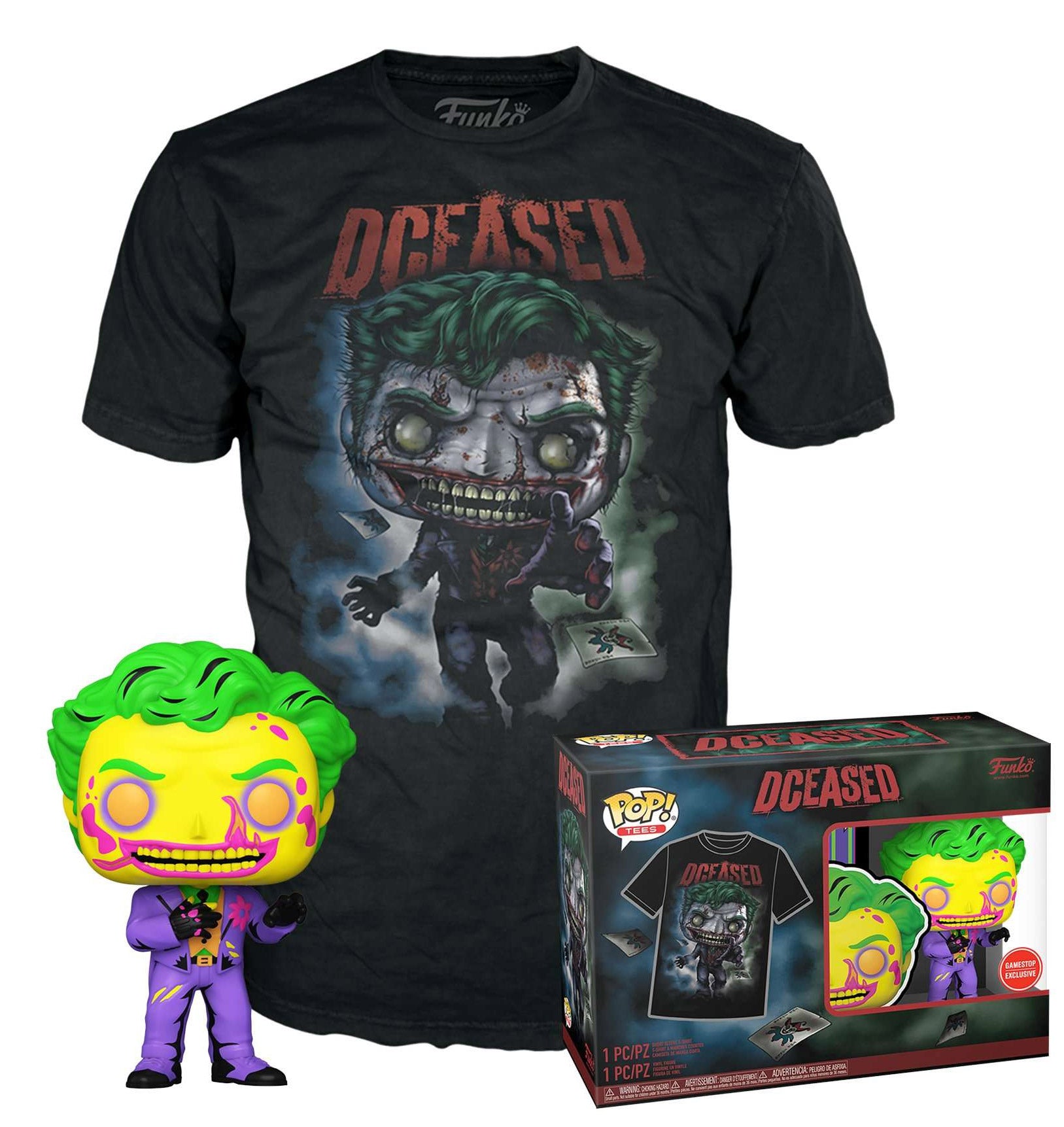 Funko Pop! & Tee: Dceased - The Joker (Blacklight) - S - flash vidéo