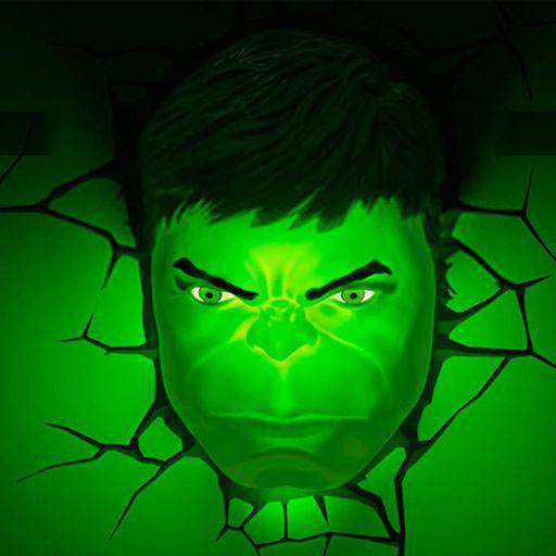 Marvel lampe 3D LED Hulk Face 3D