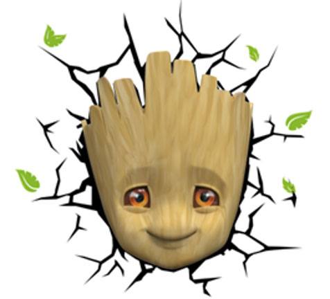 Marvel lampe 3D LED Baby Groot Face 3D