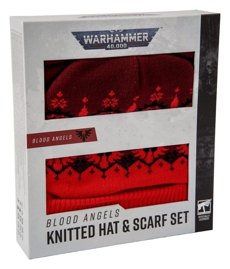 Warhammer 40,000 ensemble bonnet et écharpe tricotés Blood Angels 27 cm