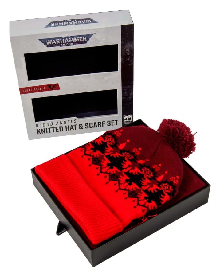Warhammer 40,000 ensemble bonnet et écharpe tricotés Blood Angels 27 cm