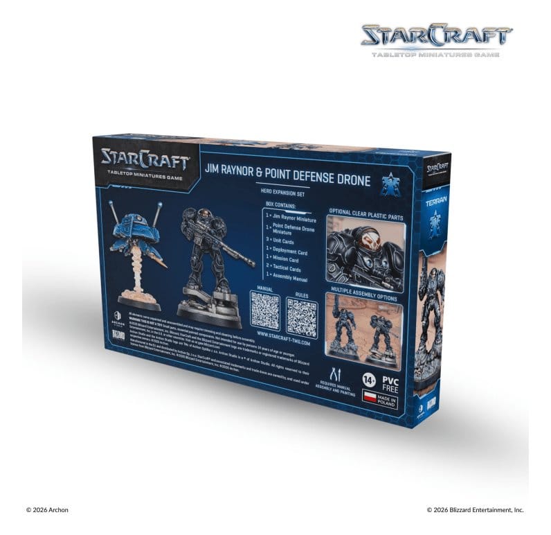 StarCraft TMG héros set d'extension Terran: Jim Raynor & Point Defense Drone