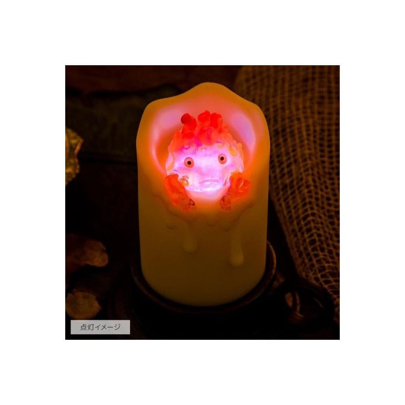 Le Château ambulant lampe Illuminated Calcifer & candle 13 cm