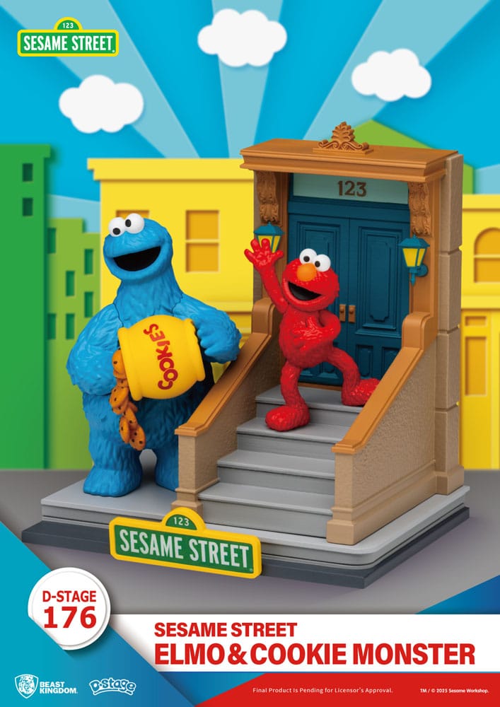 Sesame Street D-Stage statuette PVC Elmo & Cookie Monster 11 cm