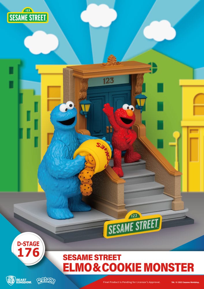 Sesame Street D-Stage statuette PVC Elmo & Cookie Monster 11 cm