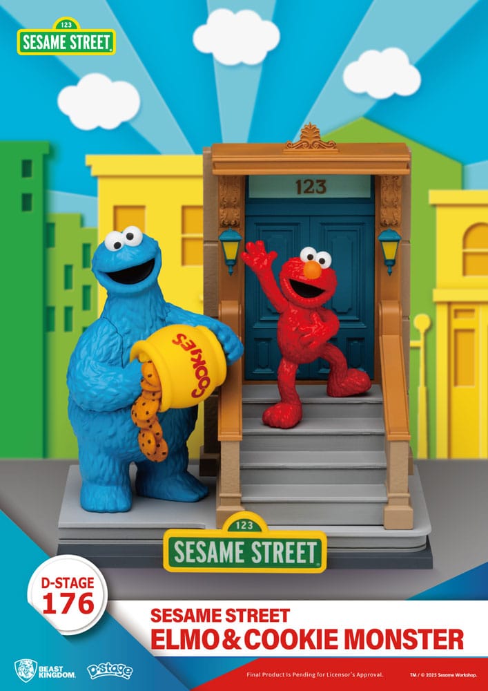 Sesame Street D-Stage statuette PVC Elmo & Cookie Monster 11 cm