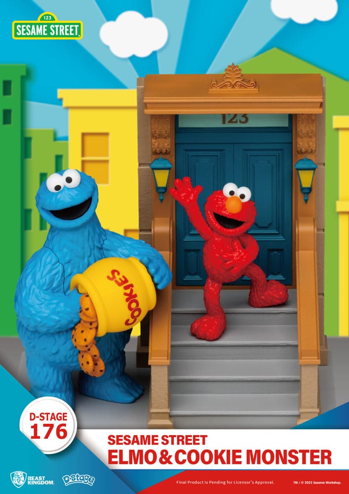 Sesame Street D-Stage statuette PVC Elmo & Cookie Monster 11 cm