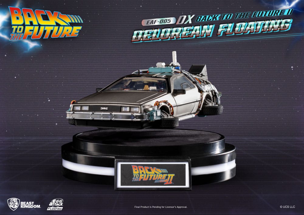 Back to the Future Statuette Egg Attack Floating Back to the Future II DeLorean Deluxe Version heo EU Exclusive 20 cm