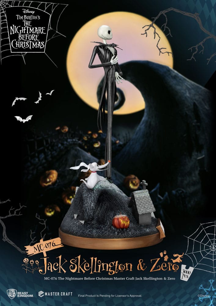 L'Étrange Noël de monsieur Jack statuette Master Craft Jack Skellington & Zero 39 cm