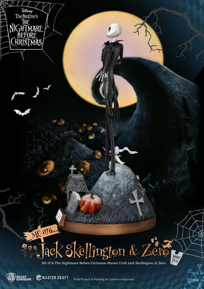 L'Étrange Noël de monsieur Jack statuette Master Craft Jack Skellington & Zero 39 cm