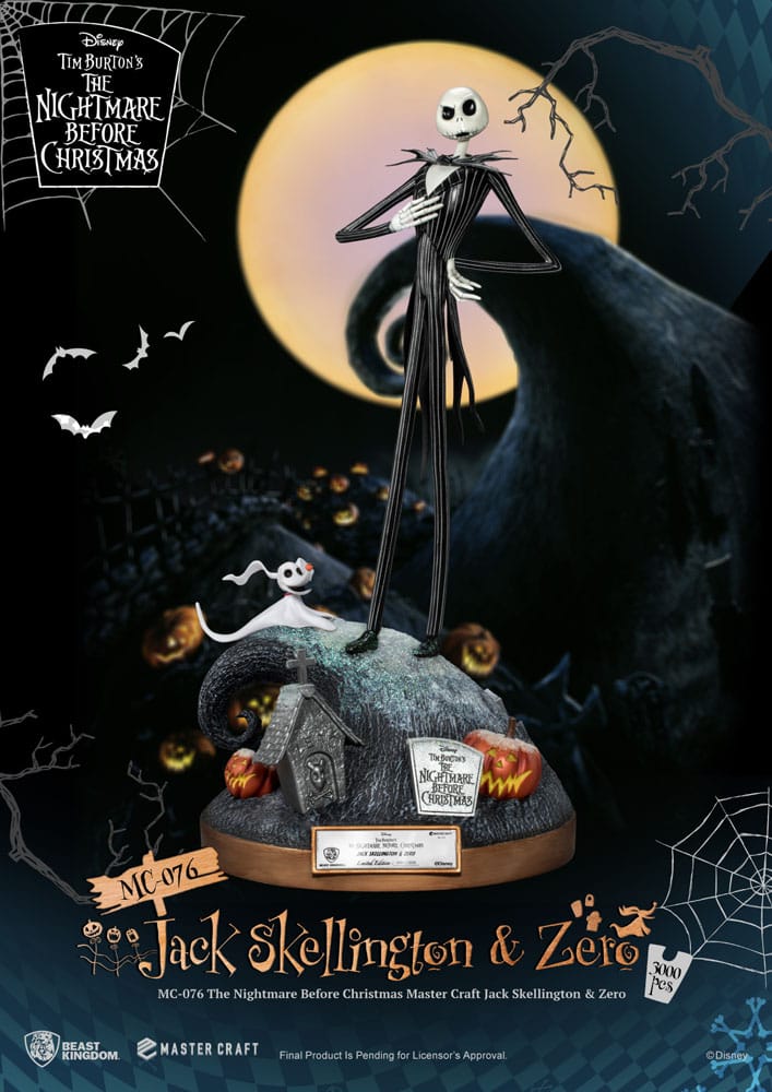 L'Étrange Noël de monsieur Jack statuette Master Craft Jack Skellington & Zero 39 cm