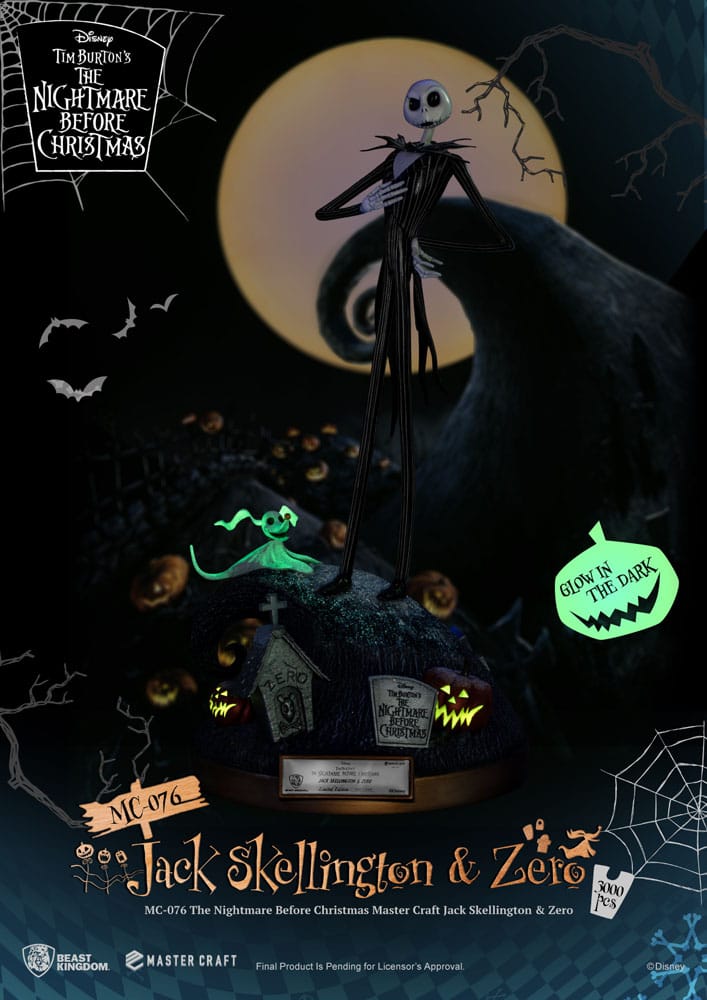 L'Étrange Noël de monsieur Jack statuette Master Craft Jack Skellington & Zero 39 cm