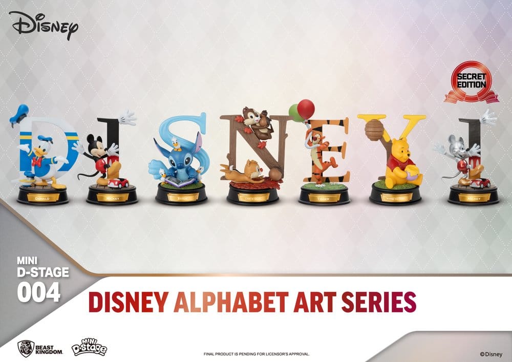 Disney pack 6 statuettes Mini Diorama Stage Alphabet Art 10 cm