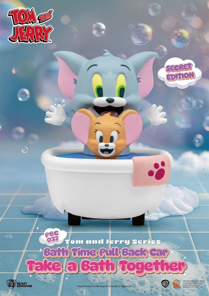 Tom & Jerry Pull Back Car Series pack 6 voitures à friction Bath Time Blind Box