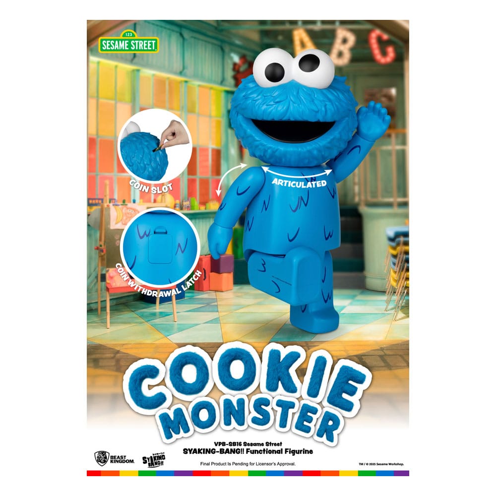 Sesame Street Syaking Bang Series tirelire en PVC Cookie Monster 47 cm