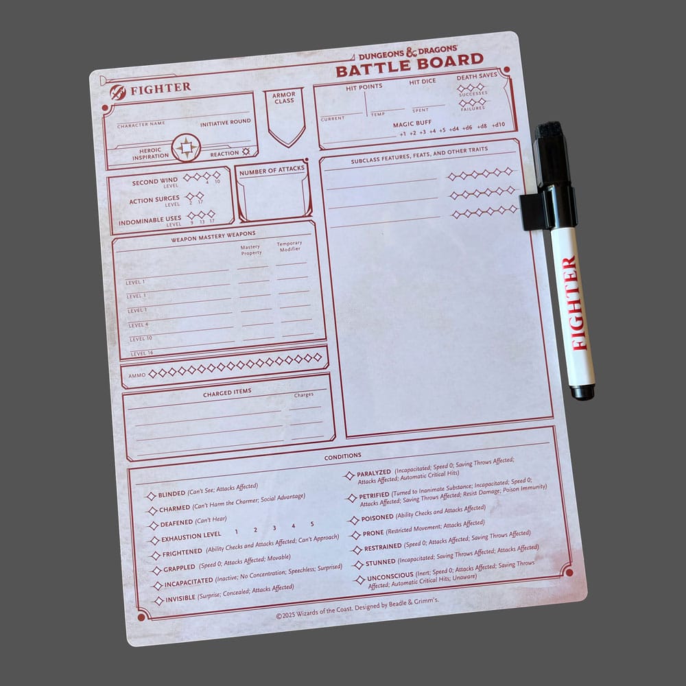 Dungeons & Dragons Battle Board Tableau de combat combattant (Fighter)
