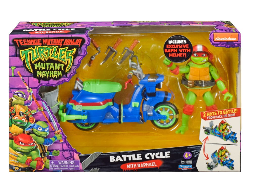 Ninja Turtles : Teenage Years figurine Raphael & Scooter et side-car 11 cm