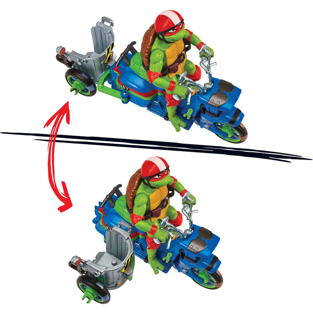 Ninja Turtles : Teenage Years figurine Raphael & Scooter et side-car 11 cm
