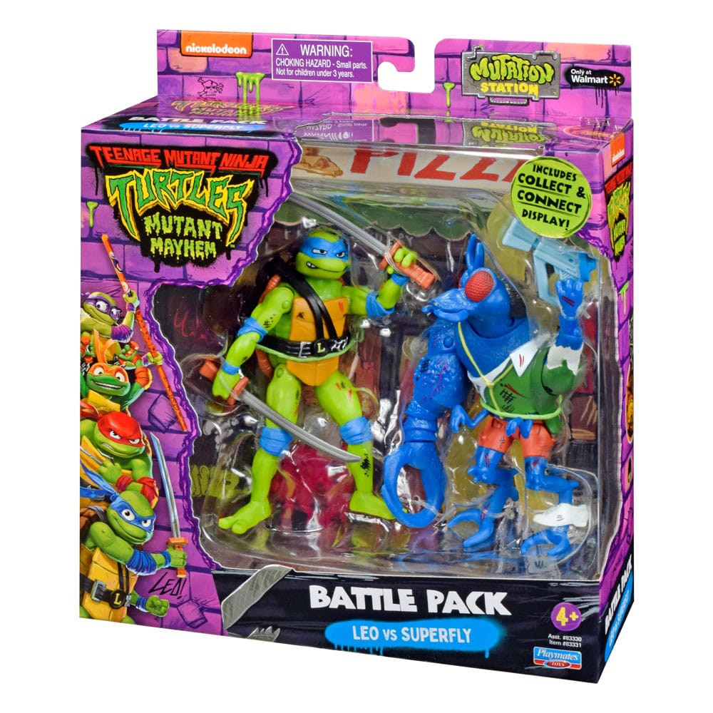 Tortues Ninja figurines Leonardo vs. Super Fly 11 cm