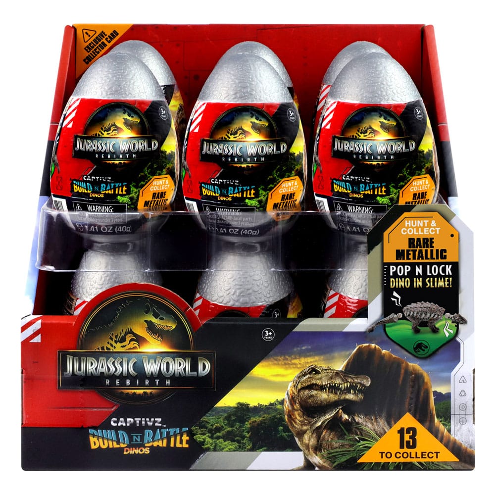 Jurassic World : Renaissance présentoir Pop N Lock Blind Box Captivz Build n Battle Dinos (12)