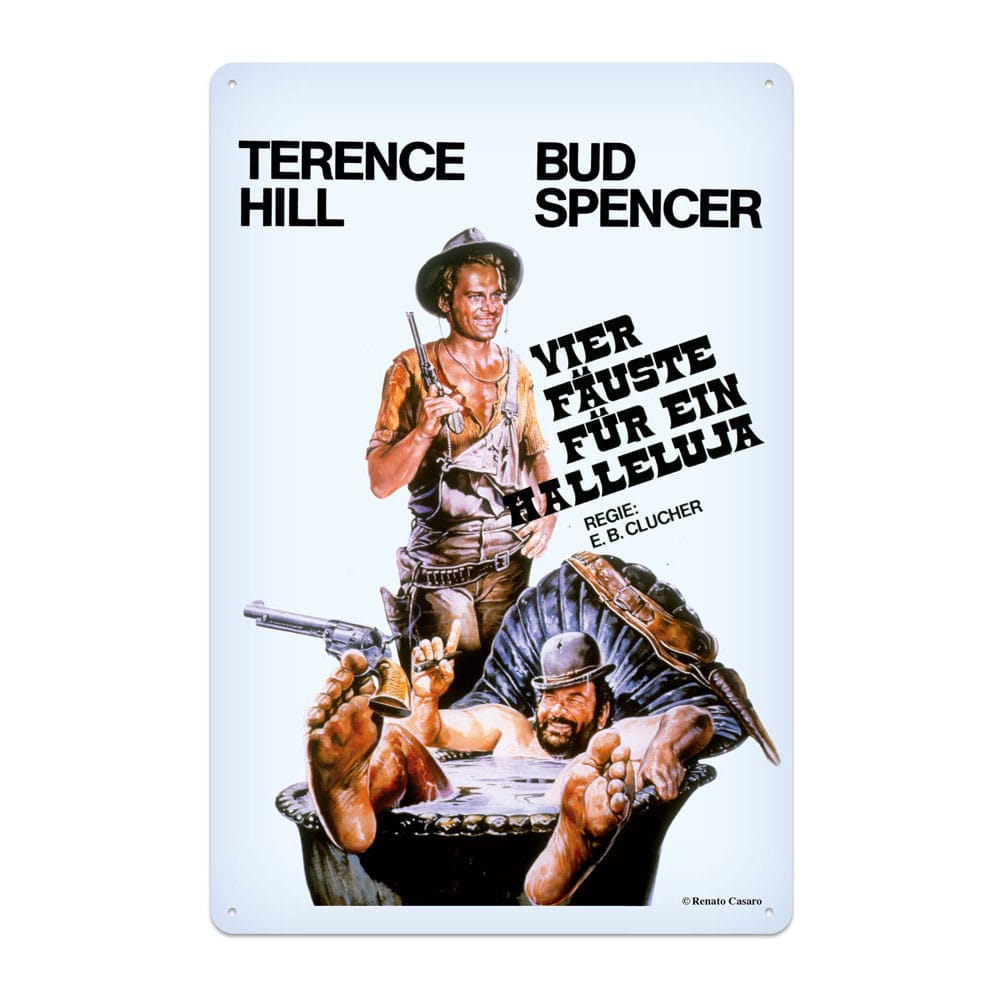 Bud Spencer & Terence Hill panneau métal Vier Fäuste für ein Halleluja 20 x 30 cm
