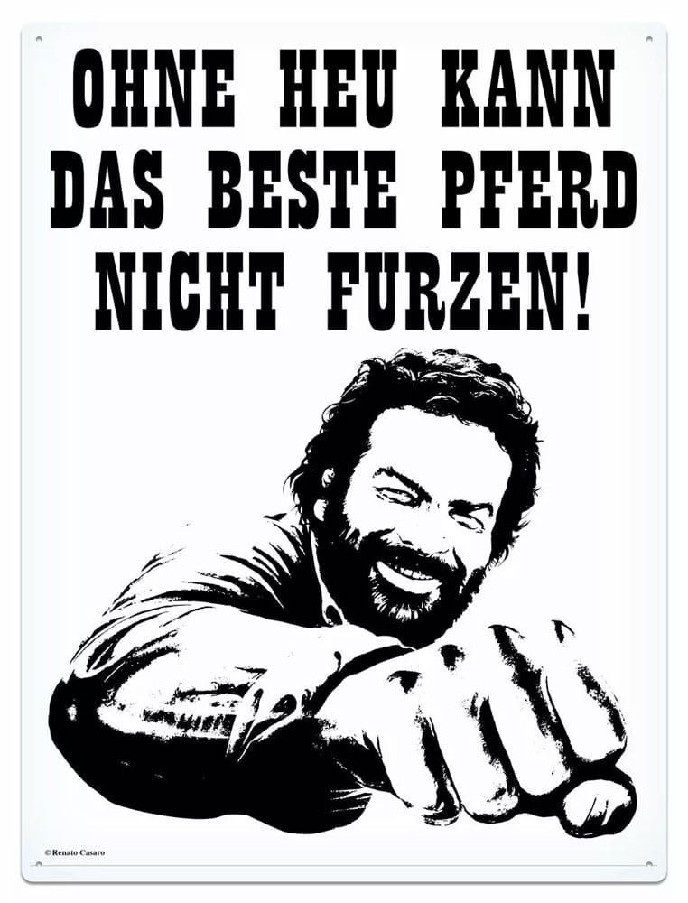 Bud Spencer panneau métal Pferd Faust 30 x 40 cm