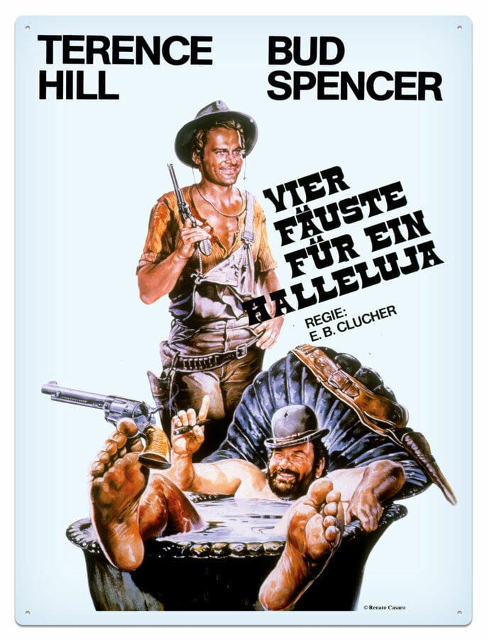 Bud Spencer & Terence Hill panneau métal Vier Fäuste für ein Halleluja 30 x 40 cm