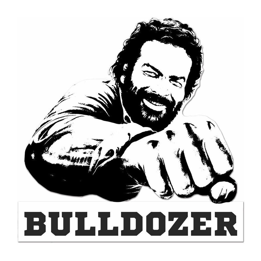 Bud Spencer panneau métal 3D Bulldozer black/white 45 x 45 cm