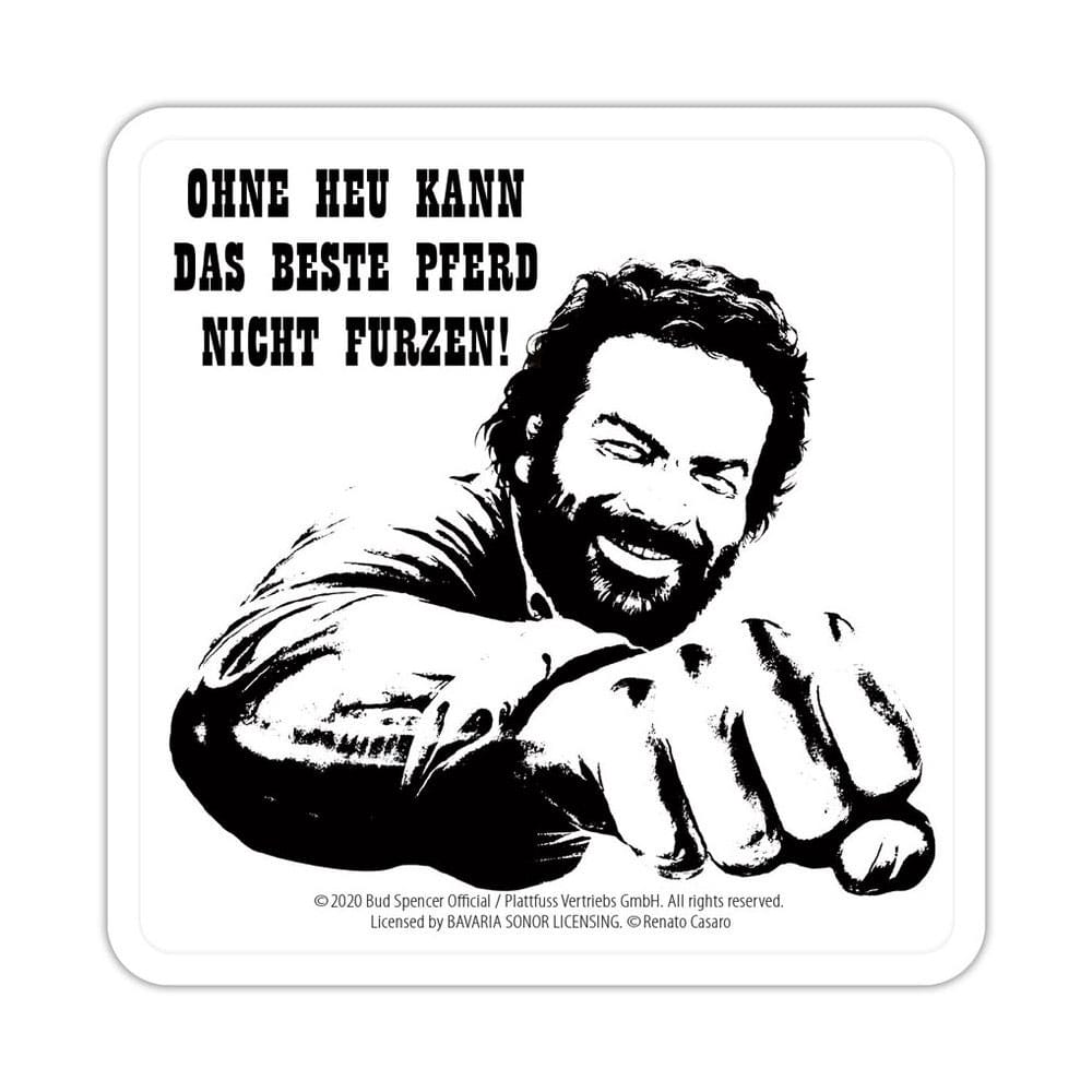 Bud Spencer Sous-verres en tôle Faust Pferd 10 x 10 cm