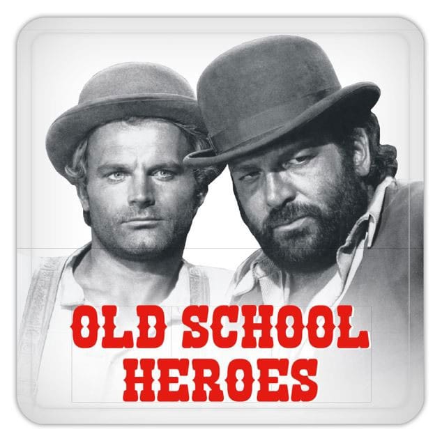 Bud Spencer & Terence Hill Sous-verres en tôle Old School Heroes 10 x 10 cm